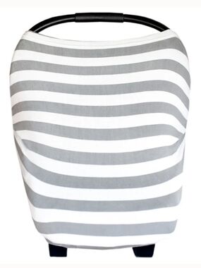 Copper Pearl Harbor - Gray & White Striped Canopy, Nursing Cover, Scarf